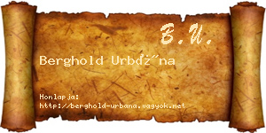 Berghold Urbána névjegykártya